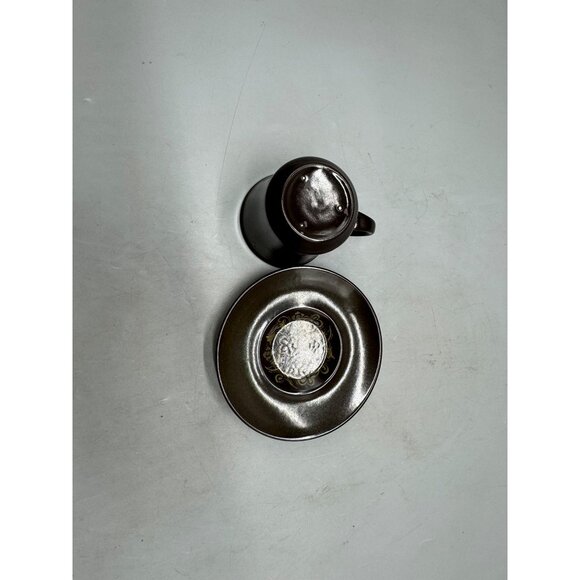 Vtg Franciscan Madeira Brown Ceramic Cup & Saucer Set Floral Pattern Coffee/Tea - Picture 5 of 5